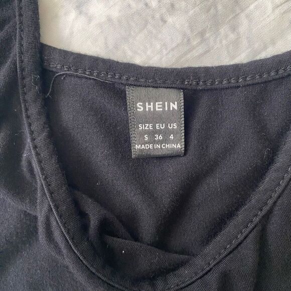 SHEIN women S soft feel scoopneck crop tank top black - Picture 5 of 7